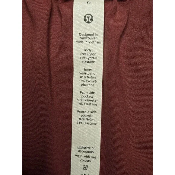 Lululemon On The Fly 7/8 Pants Size 6 Rustic Clay High Rise Drawstring Athleisur - Picture 5 of 12